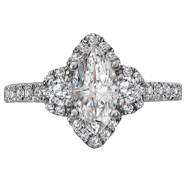 Halo Semi-Mount Diamond Ring Image 4 Malak Jewelers Charlotte, NC