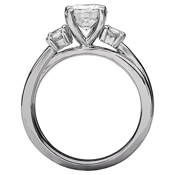 3-Stone Semi-Mount Diamond Ring Image 2 Malak Jewelers Charlotte, NC