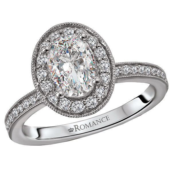 Engagement Rings - Halo Semi-Mount Diamond Ring
