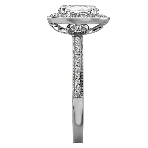 Engagement Rings - Halo Semi-Mount Diamond Ring - image #3