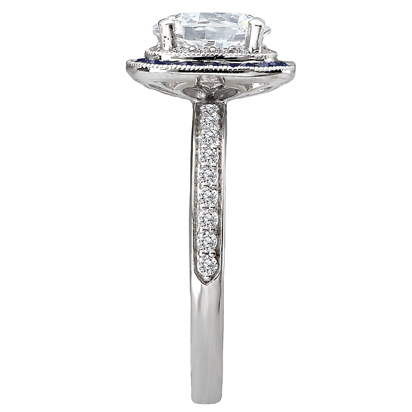 Halo Semi Mount Diamond and Gemstone Ring Image 3 Puckett's Fine Jewelry Benton, KY