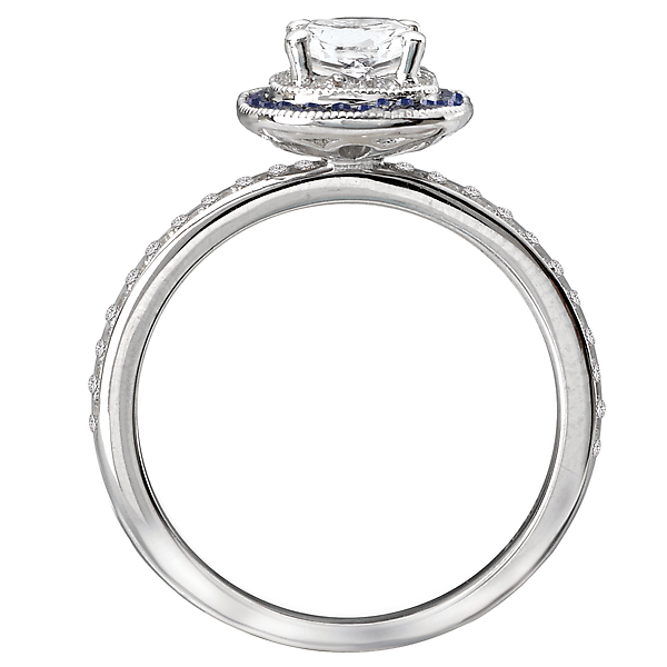 Halo Semi Mount Diamond and Gemstone Ring Image 2 Glatz Jewelry Aliquippa, PA