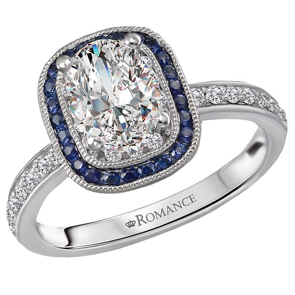 Halo Semi Mount Diamond and Gemstone Ring The Hills Jewelry LLC Worthington, OH