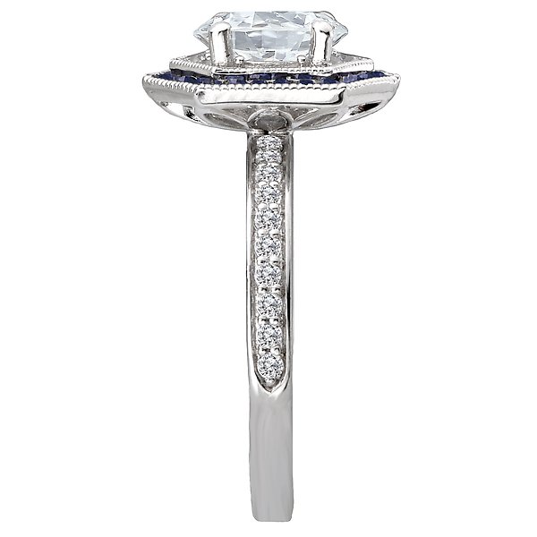 Halo Semi Mount Diamond and Gemstone Ring Image 3 Malak Jewelers Charlotte, NC