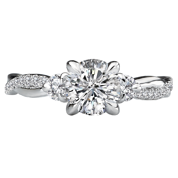 3-Stone Semi-Mount Diamond Ring Image 4 The Hills Jewelry LLC Worthington, OH