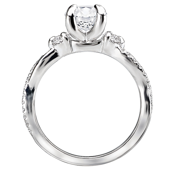 3-Stone Semi-Mount Diamond Ring Image 2 The Hills Jewelry LLC Worthington, OH