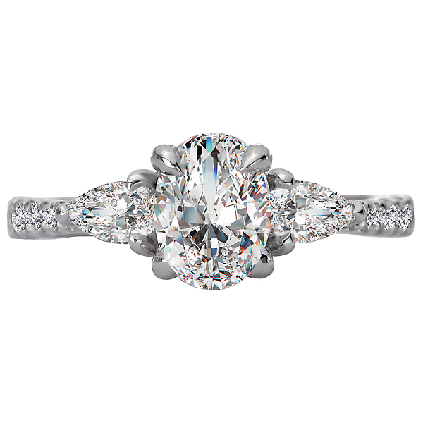 3 Stone Semi-Mount Diamond Ring Image 4 D. Geller & Son Jewelers Atlanta, GA