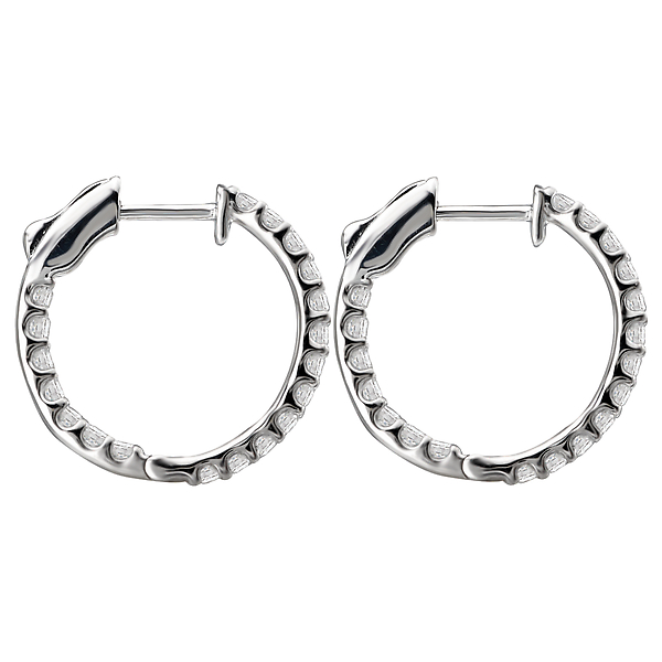 Ladies Fashion Diamond Hoop Earrings Image 2 The Hills Jewelry LLC Worthington, OH
