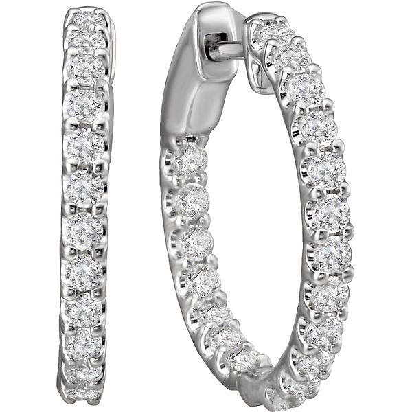 Ladies Fashion Diamond Hoop Earrings Armentor Jewelers New Iberia, LA