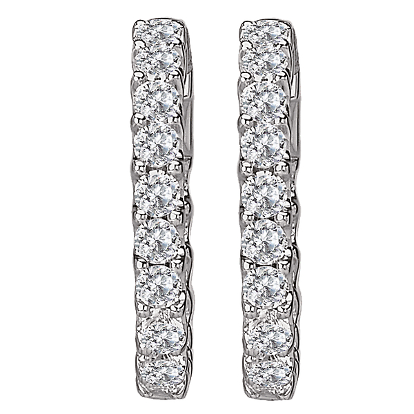 Ladies Fashion Diamond Hoop Earrings Image 4 The Hills Jewelry LLC Worthington, OH