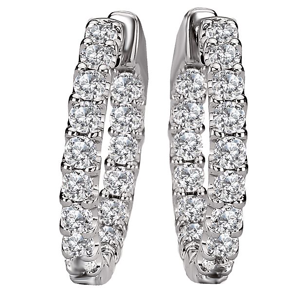 Ladies Fashion Diamond Hoop Earrings Ann Booth Jewelers Conway, SC