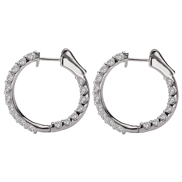 Ladies Fashion Diamond Hoop Earrings Image 3 Ann Booth Jewelers Conway, SC