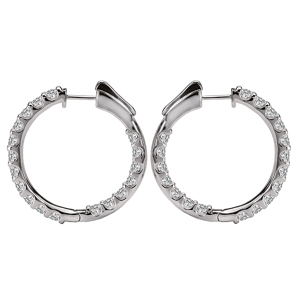 Ladies Fashion Diamond Hoop Earrings Image 3 Baker's Fine Jewelry Bryant, AR