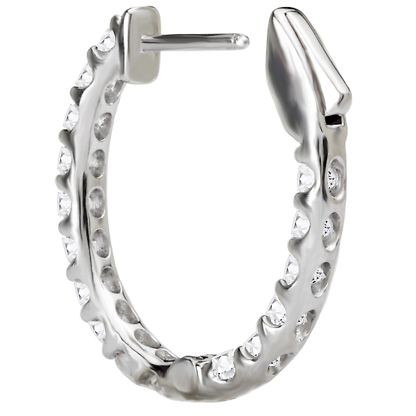 Ladies Diamond Hoop Earrings Image 2 Baker's Fine Jewelry Bryant, AR