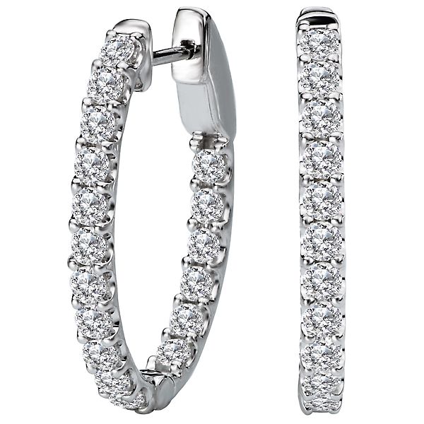 Ladies Diamond Hoop Earrings Baker's Fine Jewelry Bryant, AR