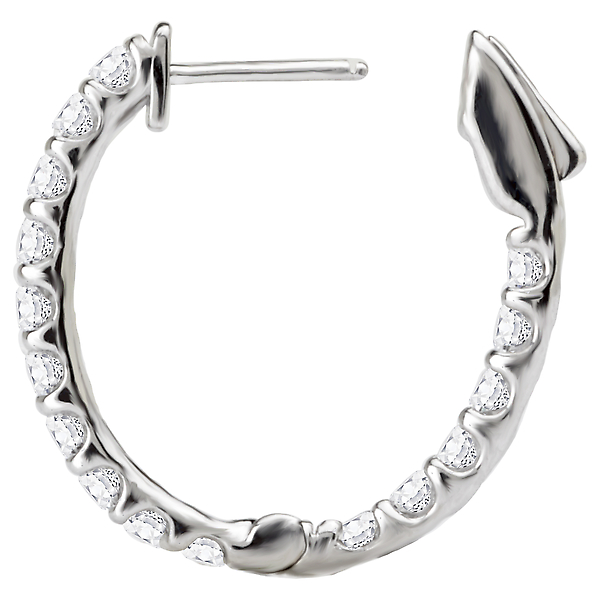 Ladies Diamond Hoop Earrings Image 4 Armentor Jewelers New Iberia, LA