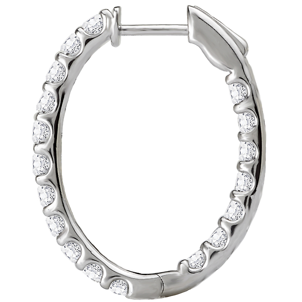 Ladies Diamond Hoop Earrings Image 3 Ann Booth Jewelers Conway, SC
