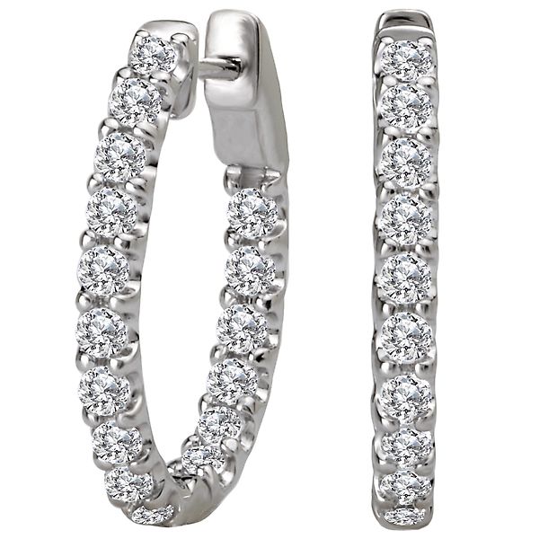 Ladies Diamond Hoop Earrings Baker's Fine Jewelry Bryant, AR