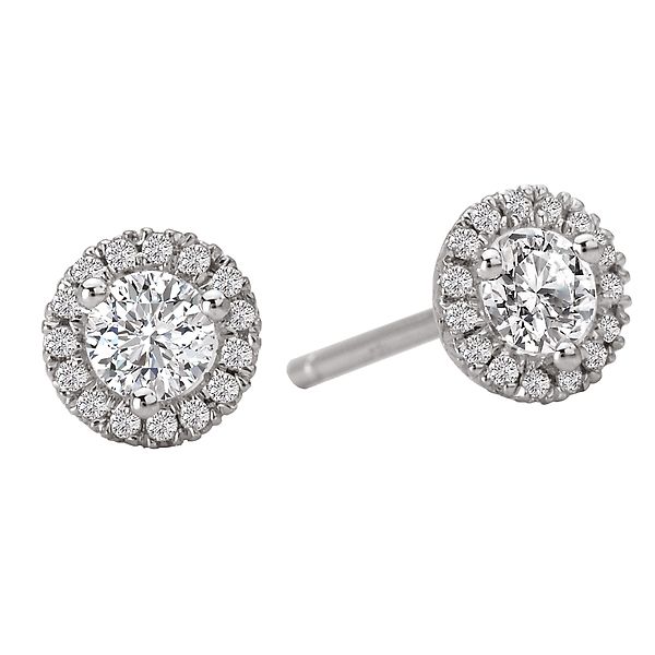 Ladies Diamond Halo Earrings Armentor Jewelers New Iberia, LA