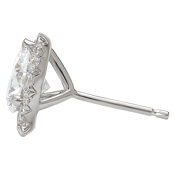 Ladies Diamond Halo Earrings Image 3 Armentor Jewelers New Iberia, LA