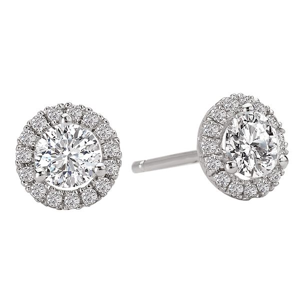Ladies Diamond Halo Earrings Armentor Jewelers New Iberia, LA