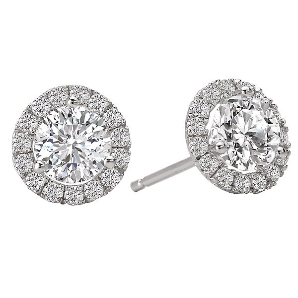 Ladies Diamond Halo Earrings Ann Booth Jewelers Conway, SC