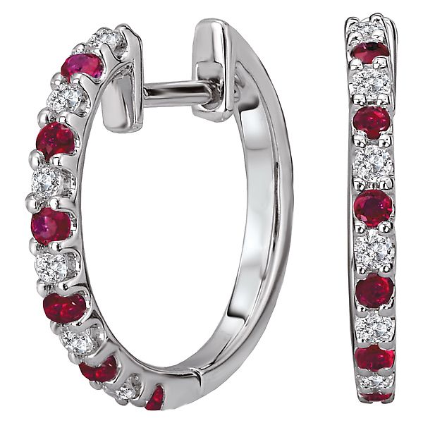 Diamond and Gemstone Hoop Earrings The Hills Jewelry LLC Worthington, OH