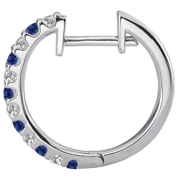 Diamond and Gemstone Hoop Earrings Image 3 Armentor Jewelers New Iberia, LA