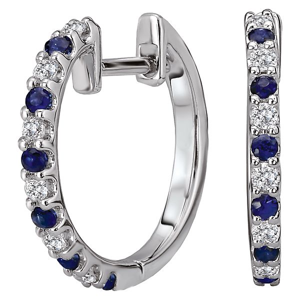 Diamond and Gemstone Hoop Earrings Armentor Jewelers New Iberia, LA