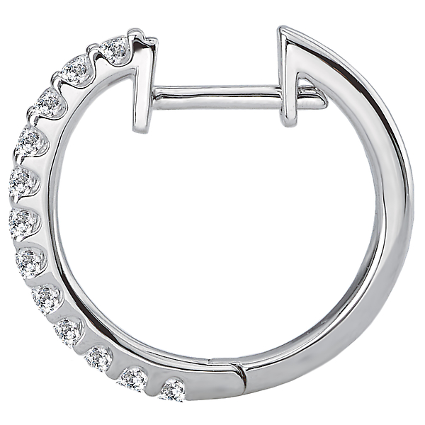 Diamond Hoop Earrings Image 3 Ann Booth Jewelers Conway, SC