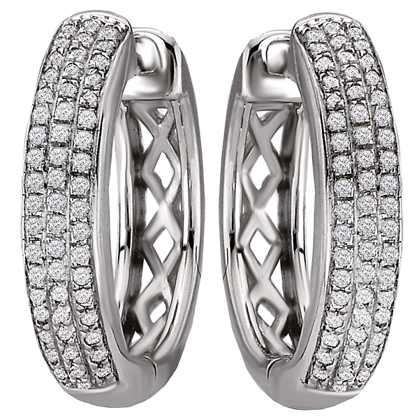 Ladies  Diamond Hoop Earrings Image 2 The Hills Jewelry LLC Worthington, OH