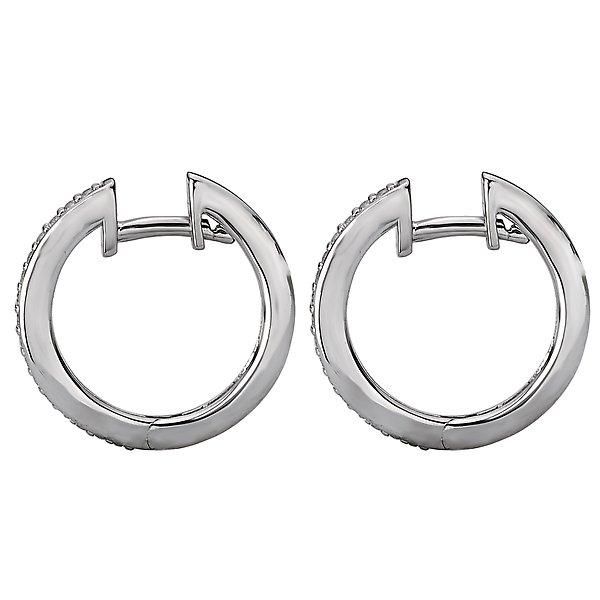 Diamond Huggie Hoop Earrings Image 4 The Hills Jewelry LLC Worthington, OH