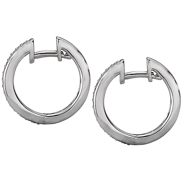 Diamond Huggie Hoop Earrings Image 3 The Hills Jewelry LLC Worthington, OH