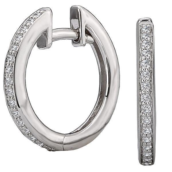 Diamond Huggie Hoop Earrings Baker's Fine Jewelry Bryant, AR