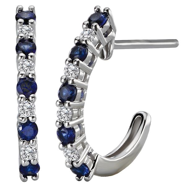 Ladies Diamond and Gemstone Hoop Earrings Baker's Fine Jewelry Bryant, AR