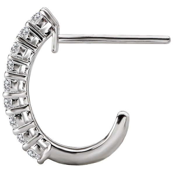 Ladies Diamond Hoop Earrings Image 3 Chandlee Jewelers Athens, GA