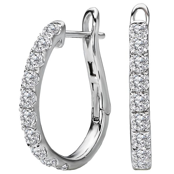 Ladies Fashion Diamond Hoop Earrings Armentor Jewelers New Iberia, LA