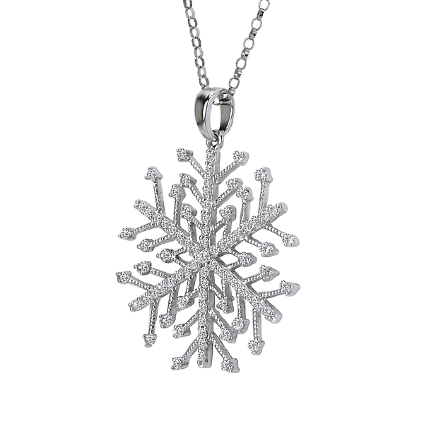 Diamond Snowflake Pendant Image 4 Baker's Fine Jewelry Bryant, AR