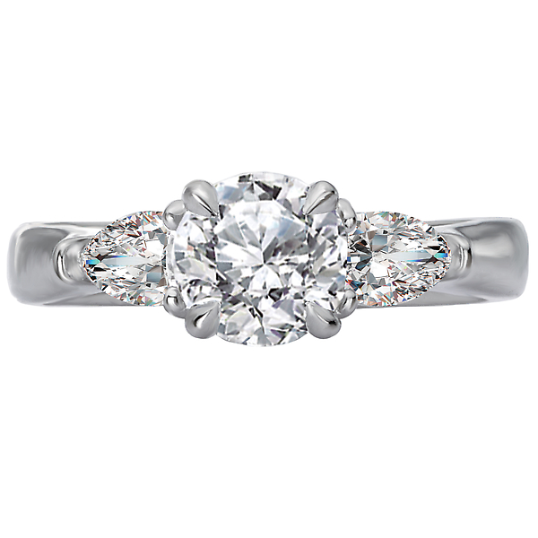 3 Stone Semi-Mount Diamond Ring Image 4 J. Schrecker Jewelry Hopkinsville, KY