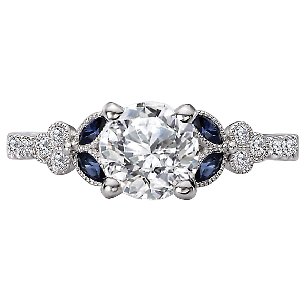 Sapphire and Diamond Semi-Mount Ring Image 4 Malak Jewelers Charlotte, NC