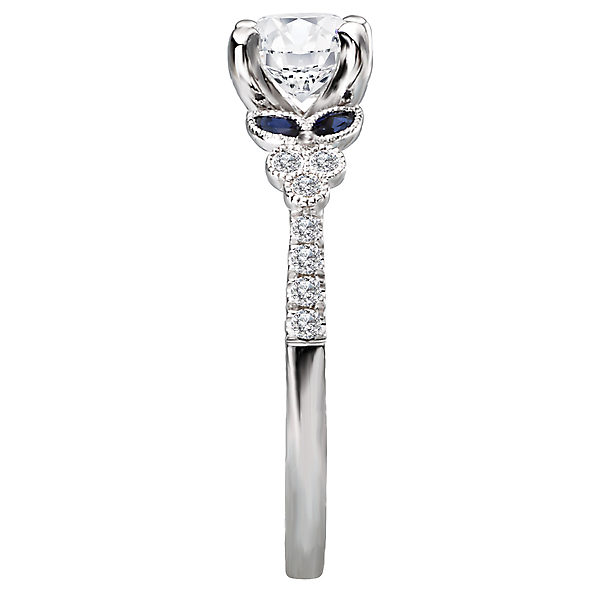 Sapphire and Diamond Semi-Mount Ring Image 3 The Hills Jewelry LLC Worthington, OH