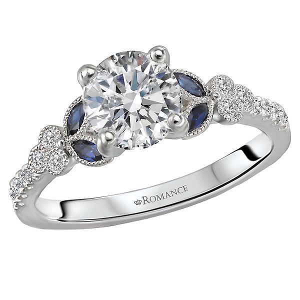 Sapphire and Diamond Semi-Mount Ring Malak Jewelers Charlotte, NC