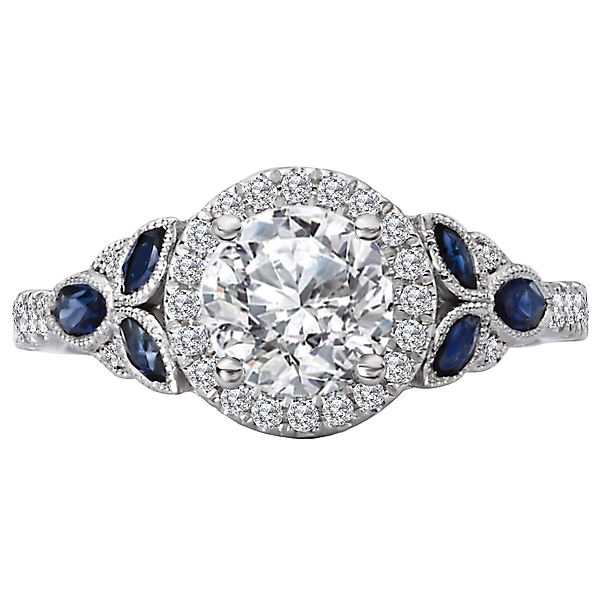 Sapphire and Diamond Semi-Mount Ring Image 4 The Hills Jewelry LLC Worthington, OH