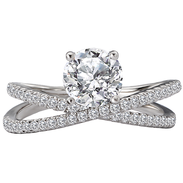 Diamond Semi-Mount Engagement Ring Image 4 Malak Jewelers Charlotte, NC