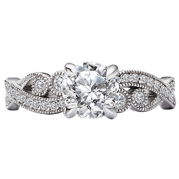 Diamond Semi-mount Engagement Ring Image 4 Malak Jewelers Charlotte, NC