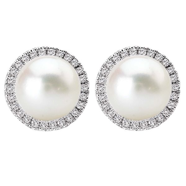 Pearl and Diamond Stud Earrings Ann Booth Jewelers Conway, SC