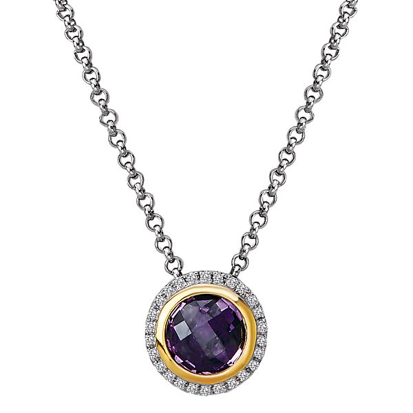 Diamond and Gemstone Halo Pendant Baker's Fine Jewelry Bryant, AR