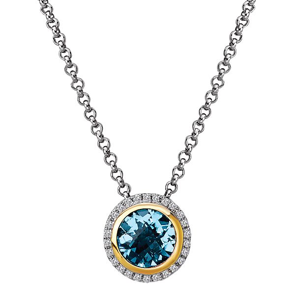 Diamond and Gemstone Halo Pendant Ann Booth Jewelers Conway, SC