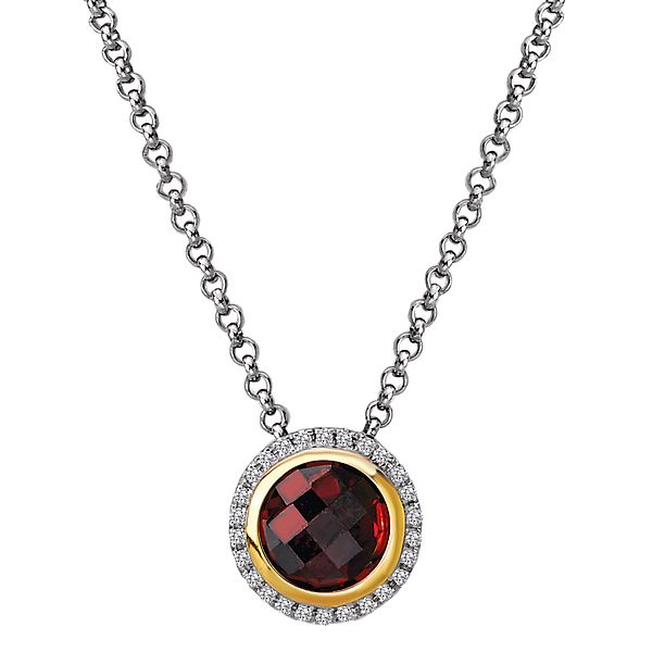 Diamond and Gemstone Halo Pendant Ann Booth Jewelers Conway, SC