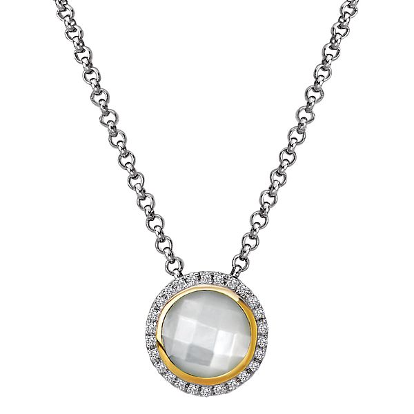Diamond and Gemstone Halo Pendant The Hills Jewelry LLC Worthington, OH